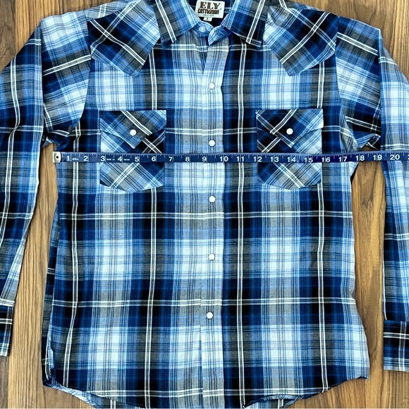 Youth Ely Cattleman Plaid Pearl Snap Western Rodeo Shirt - Youth Large - Picture 9 of 13